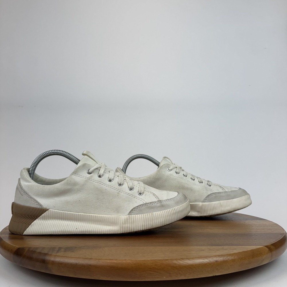 Womens Sorel Out N About Plus Ivory‎ Canvas Athletic Walking Sneakers Size 8.5 M